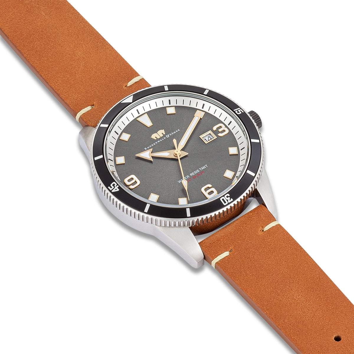 
                  
                    Herren Quarzuhr silber Echtleder braun
                  
                