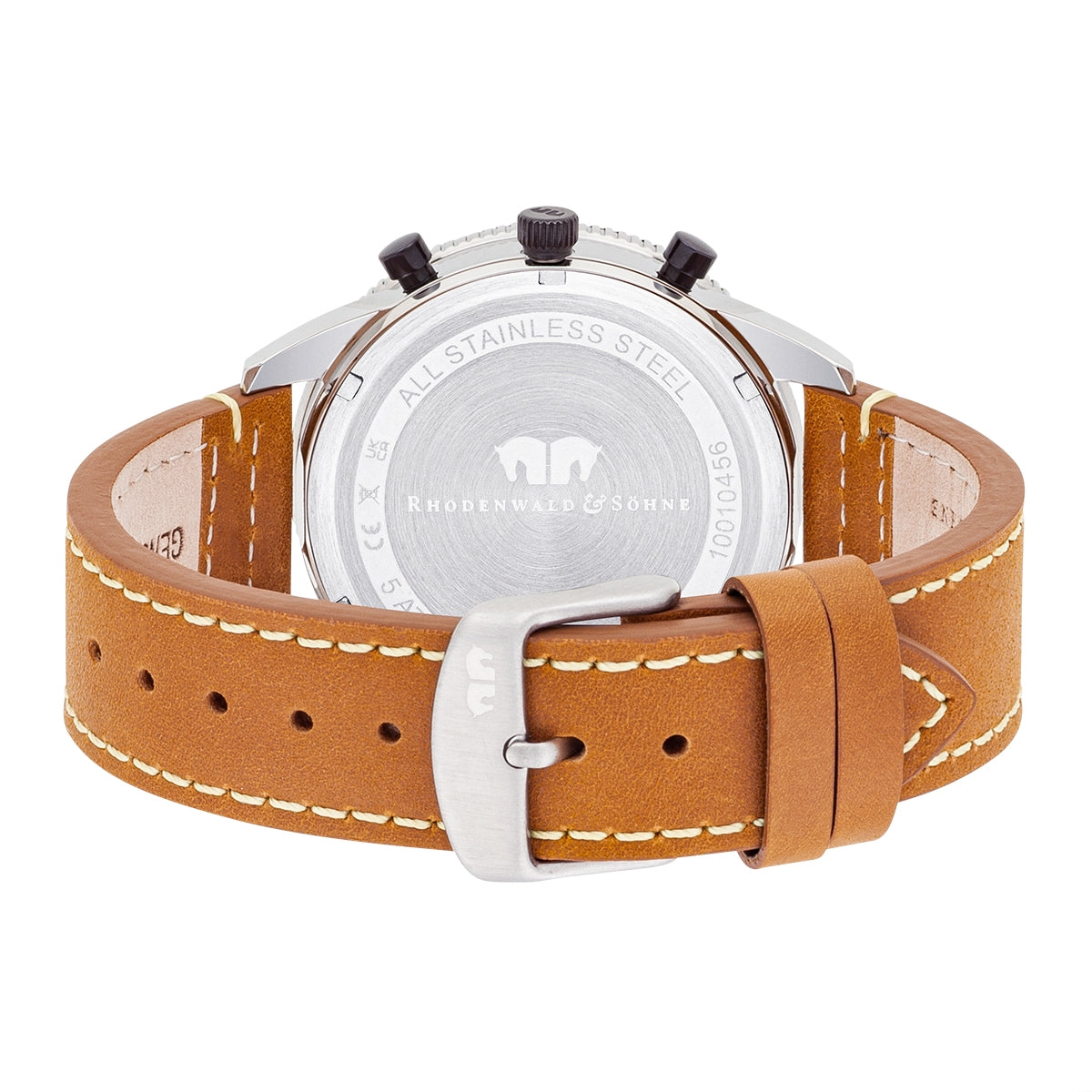 
                  
                    Herren Chronograph silber Echtleder braun
                  
                