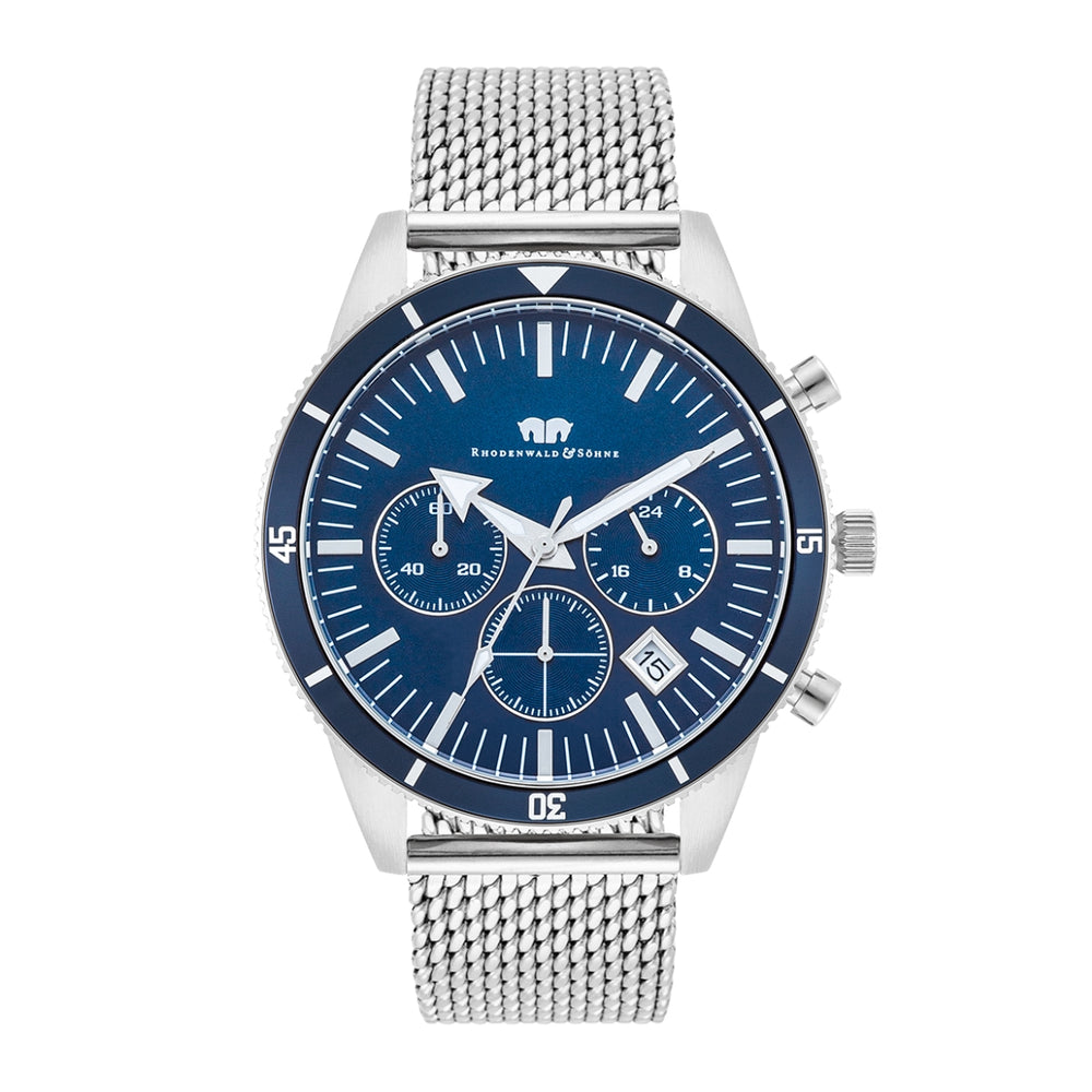 Herren Chronograph silber Edelstahl silber