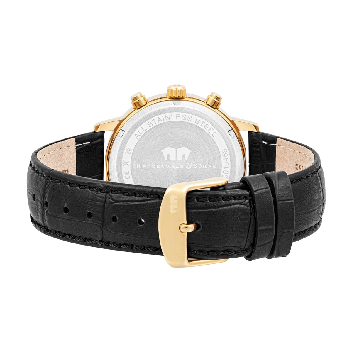 
                  
                    Herren Chronograph gelbgold Echtleder schwarz
                  
                