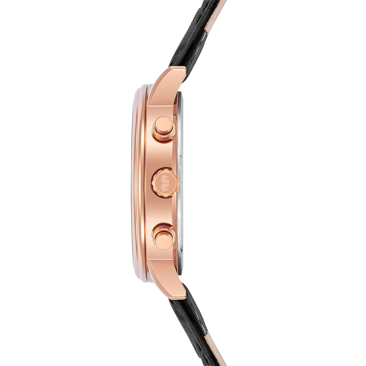 
                  
                    Herren Chronograph roségold Echtleder schwarz
                  
                