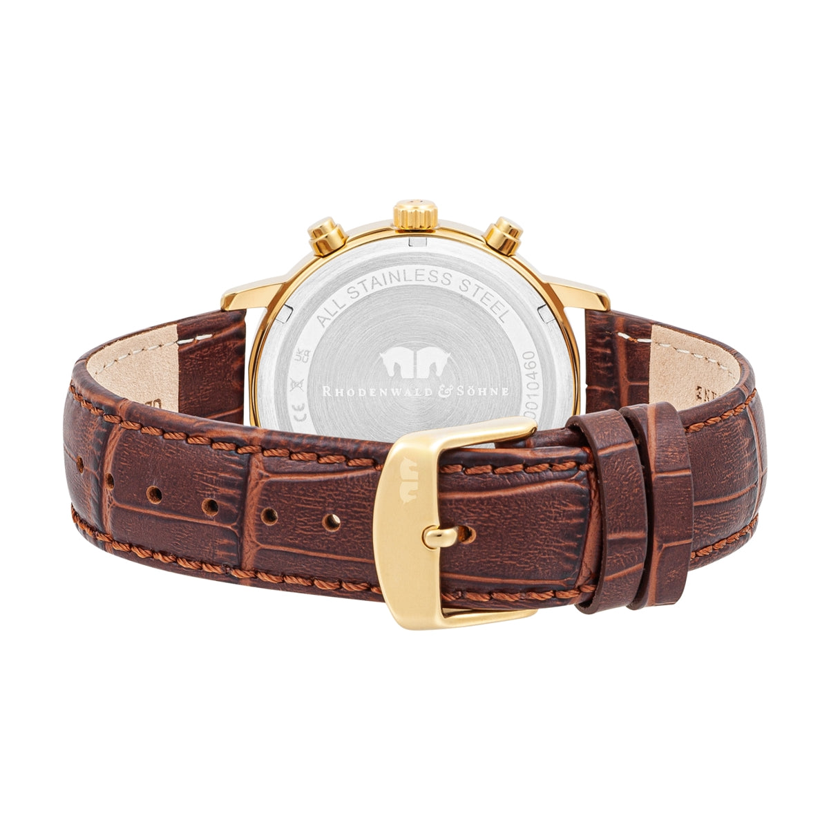 
                  
                    Herren Chronograph gelbgold Echtleder dunkelbraun
                  
                