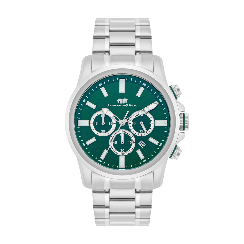 Herren Chronograph silber Edelstahl silber