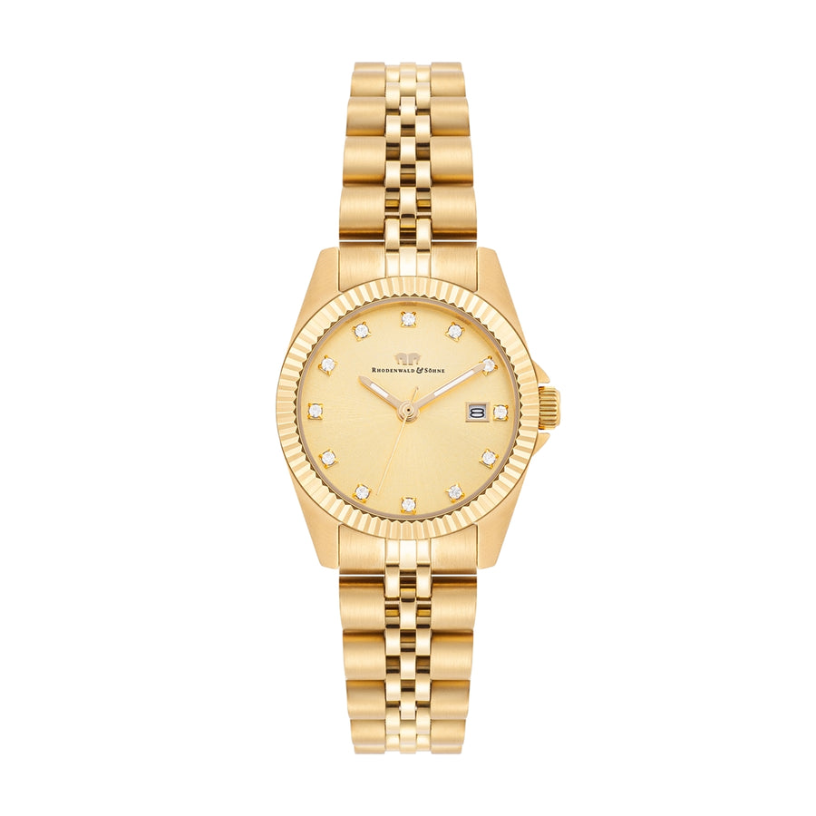 Damen Quarzuhr gelbgold Edelstahl gelbgold