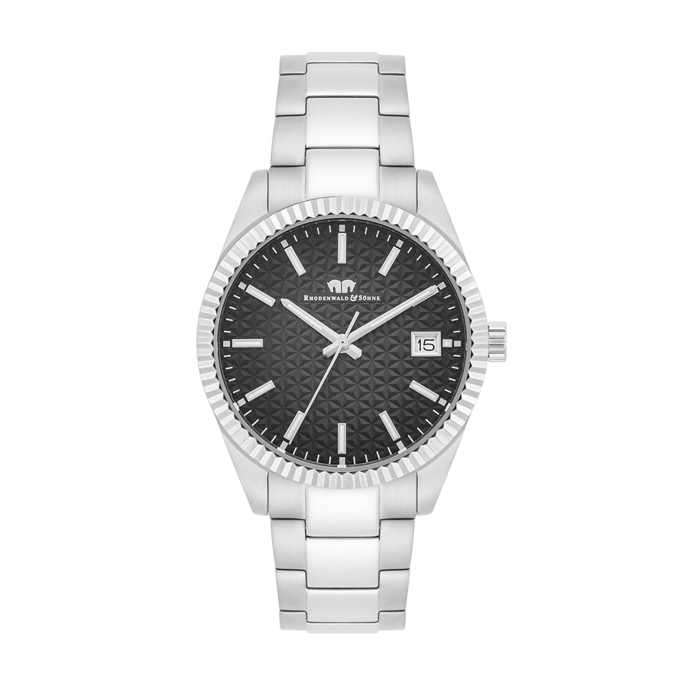 Herren Quarzuhr silber Edelstahl silber