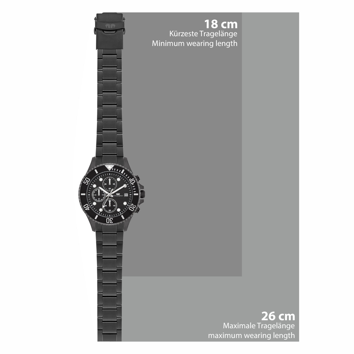 
                  
                    Herren Chronograph schwarz Edelstahl schwarz
                  
                